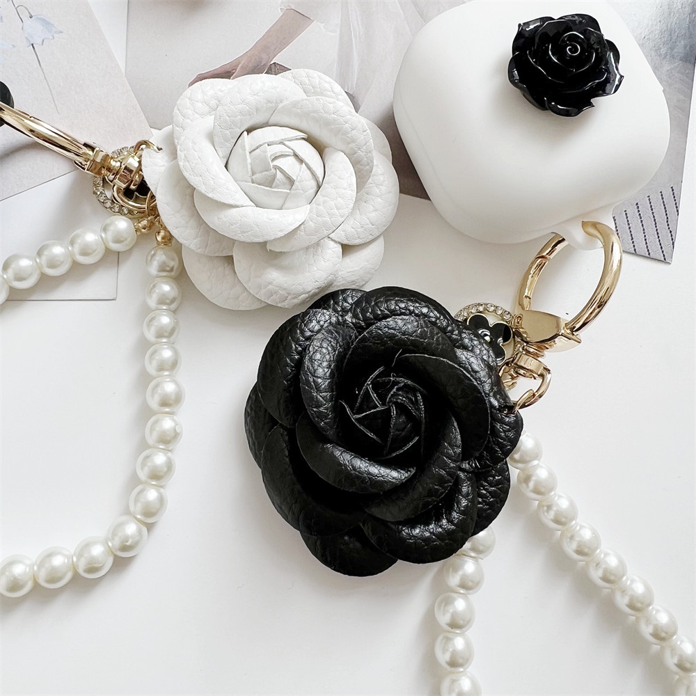 Cover For JBL Wave 300 / Wave FLEX / Live Free2 / Live Pro+ Pro 2 Earphone Silicone Case Girl Flower Earbuds Soft Protective Headphone Headset Skin with Pearl chain