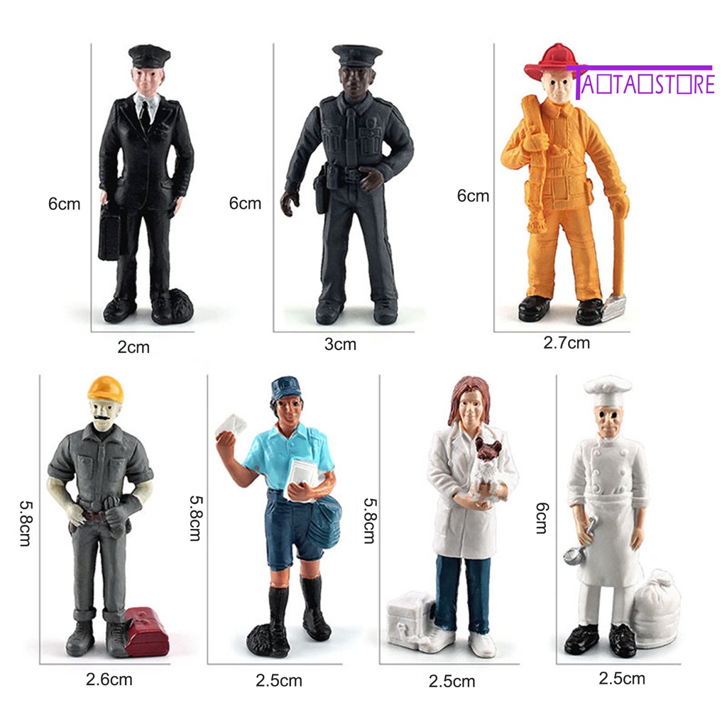 Set 7 Mô Hình Mô Phỏng Người Cảnh Sát / Người Cảnh Sát Trang Trí Tiểu Cảnh