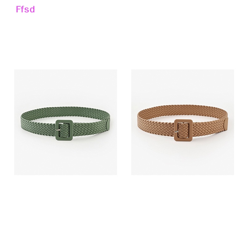 {Ffsd} Mới Thắt Lưng Dệt Khóa Vuông Màu Kẹo Đơn Giản Thời Trang Hàn Quốc Cho Nữ Trẻ Em * Bán Chạy