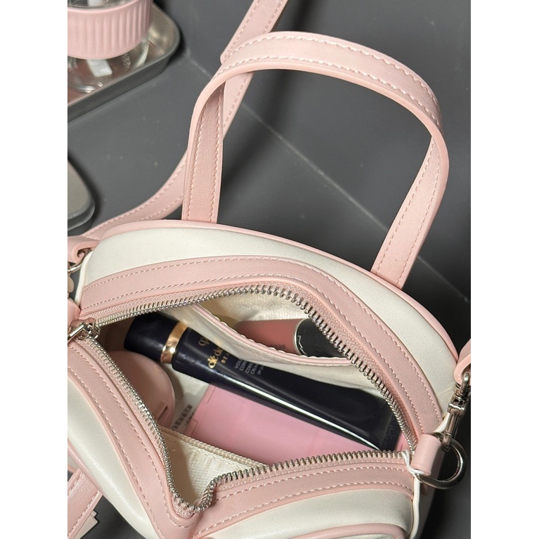 Túi Bowling mini màu hồng Túi Messenger Túi Messenger Túi đeo vai thông thường dành cho nữ Túi Xách Boston mini Màu Hồng Thời Trang Cho Nữ