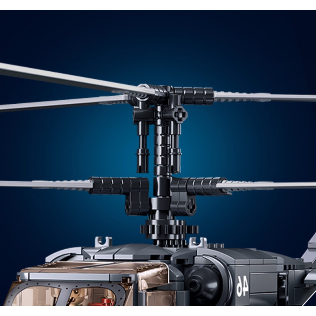 Set 913 Mô Hình Máy Bay Trực Thăng MOC WW2 KA-52 Tỉ Lệ 1: 30 Tự Lắp Ráp Cho Bé