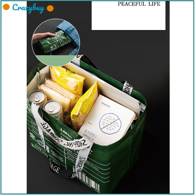 Cr Túi Mua Sắm Bằng Nylon Chống Nước Sức Chứa Lớn Có Thể Tái Sử