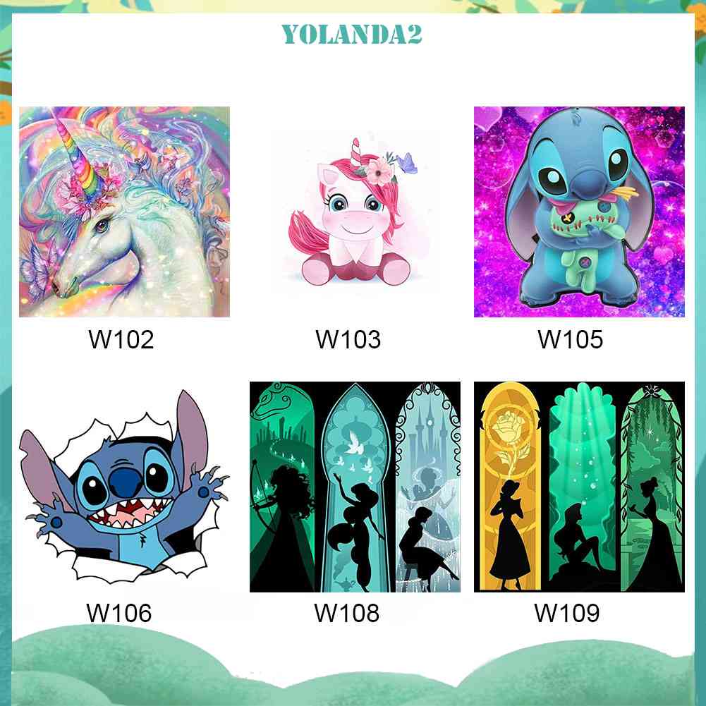 Bộ Tranh Đính Đá 5D Họa Tiết Hoạt Hình Độc Đáo DIY Dùng Trang Trí Nhà Cửa