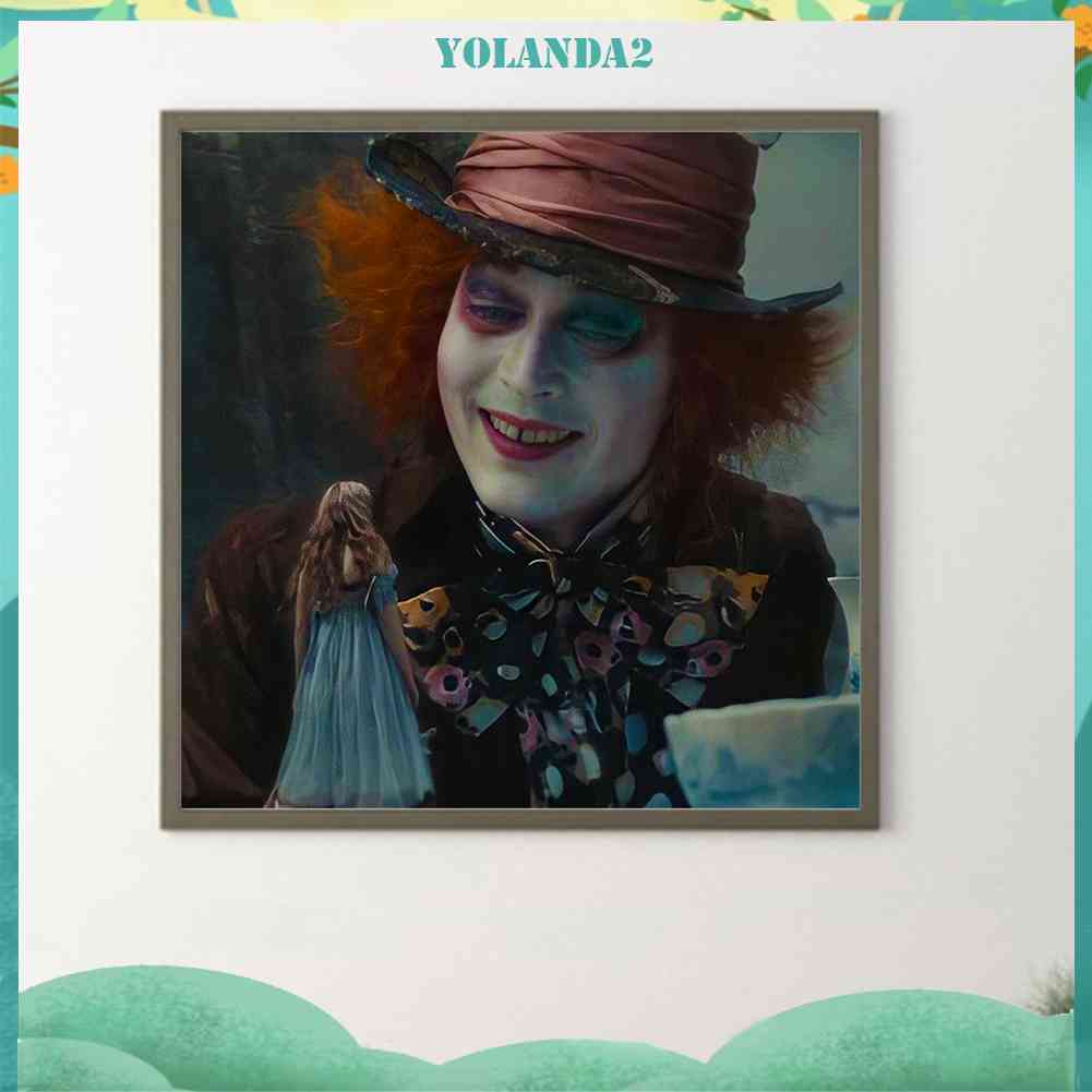 Bộ Tranh Đính Đá 5D Họa Tiết Alice in Wonderland Độc Đáo DIY Dùng Trang Trí Nhà Cửa