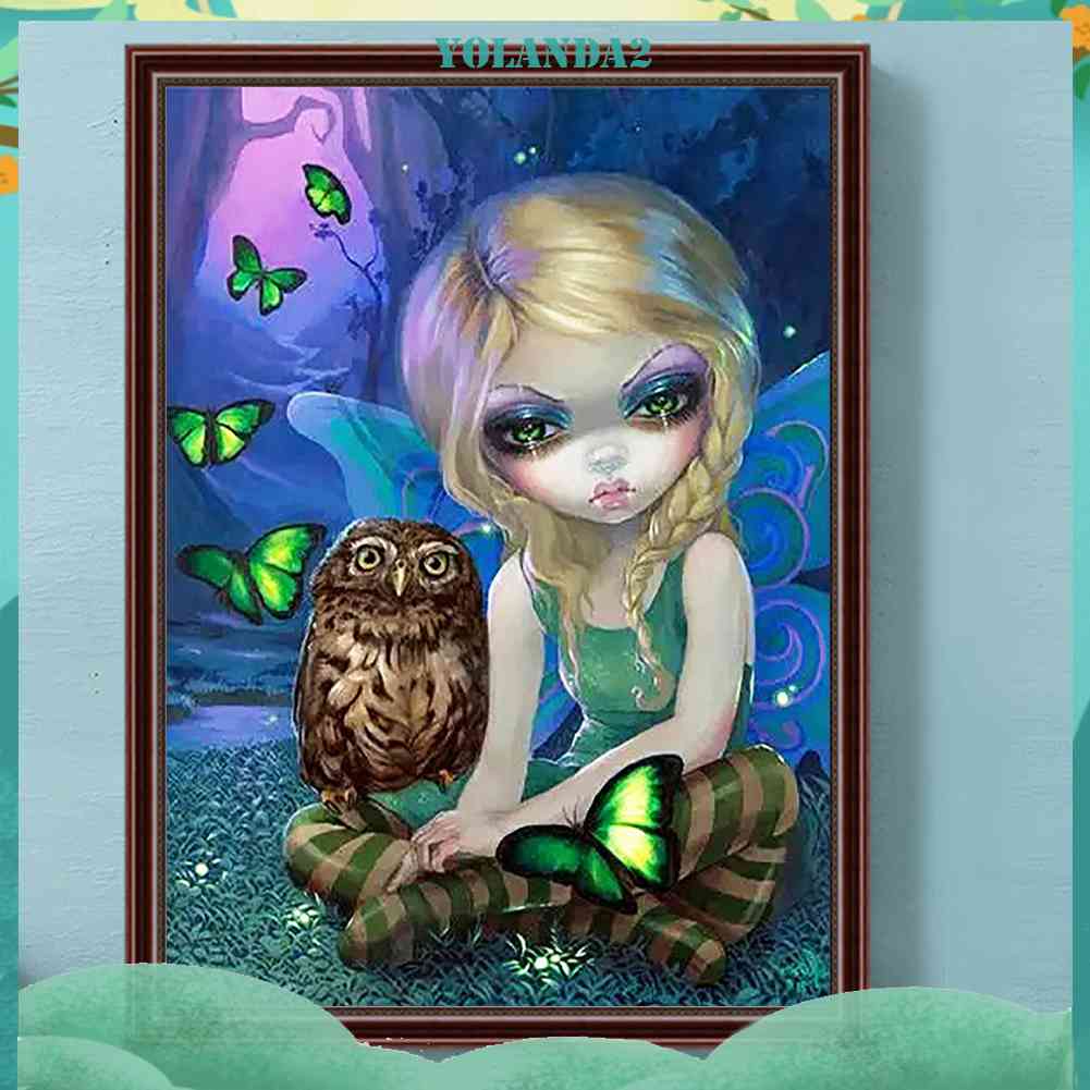 Tranh Đính Đá Kim Cương Toàn Bộ 5D DIY Hình Vẽ Cô Gái Trang Trí Nhà Cửa