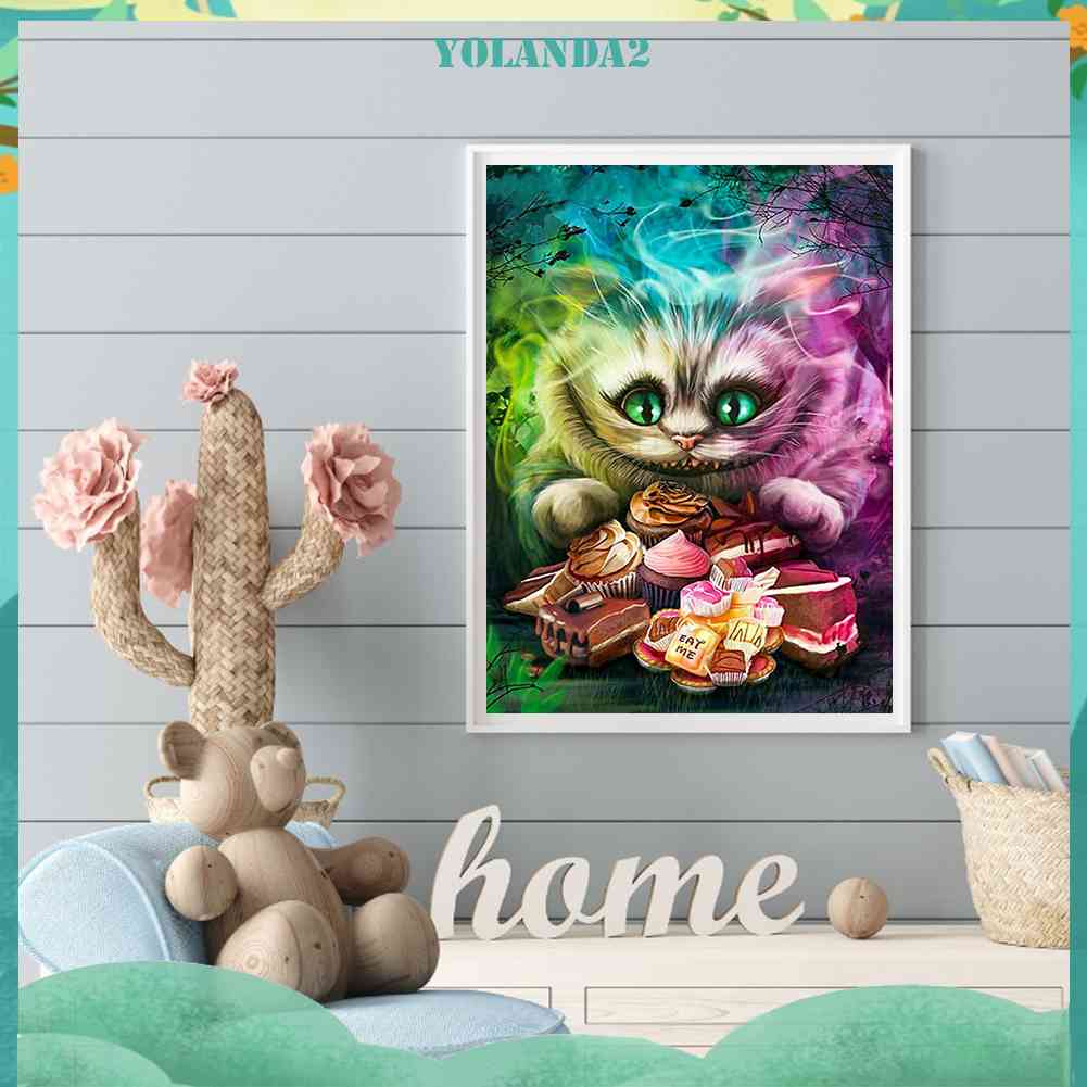 Bộ Tranh Đính Đá 5D Họa Tiết Chú Mèo Độc Đáo Diy Dùng Trang Trí Nhà Cửa