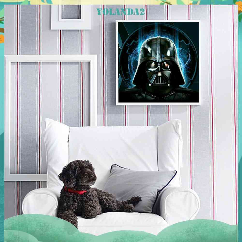 Tranh Đính Đá Kim Cương Toàn Bộ 5D DIY Hình Vẽ Darth Vader Trang Trí Nhà Cửa