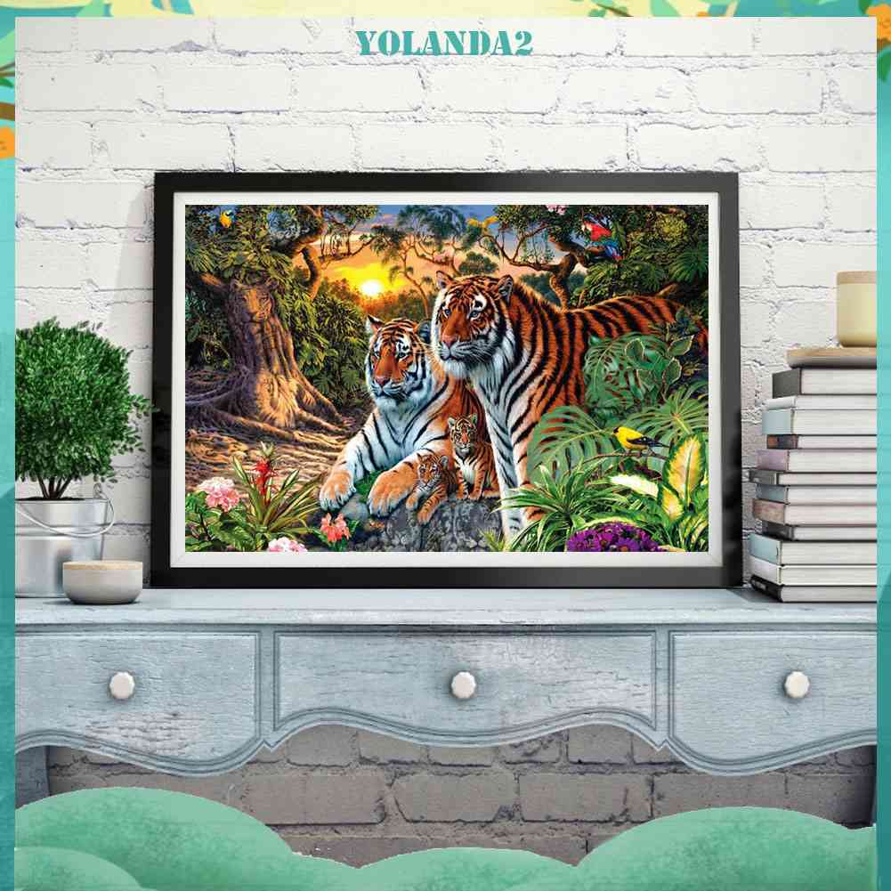 Tranh Đính Đá Kim Cương Toàn Bộ Bộ Não 5D DIY Hình Vẽ Hổ