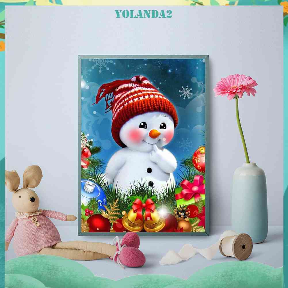 Tranh Đính Đá Kim Cương Toàn Bộ Hình Người Tuyết DIY