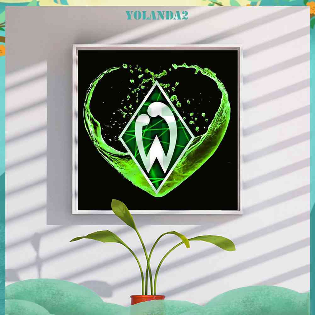 Tranh Đính Đá Kim Cương Toàn Diện Hình Logo Đội Bóng Bremen