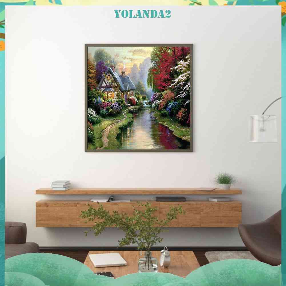 Bộ Tranh Đính Đá Tự Làm Toàn Diện Họa Tiết Phong Cảnh Trang Trí Phòng Ngủ