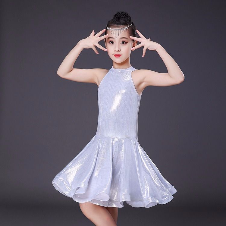 Đầm Khiêu Vũ Latin Không Tay Thời Trang Mùa Hè Cho Bé Gái