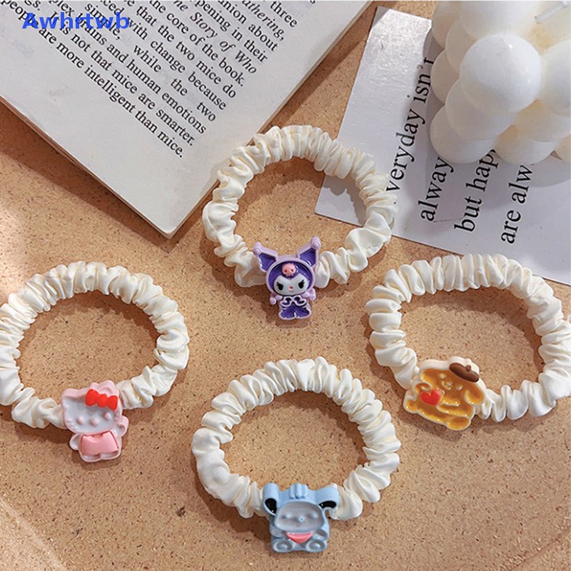 Dây Buộc Tóc Cao Su Hình Hello Kitty Mymelody Kuromi Purin Cinnamoroll Pachacco Dễ Thương Cho Bé Gái Mới