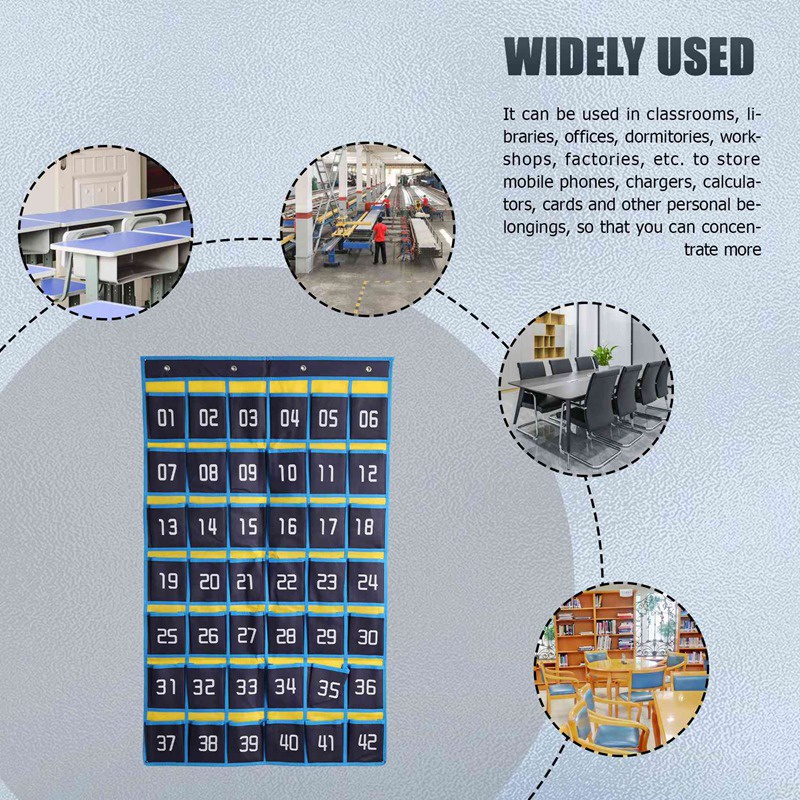 Biểu đồ túi Điện thoại di động Treo tổ chức Túi lưu trữ treo cho người giữ máy tính lớp học