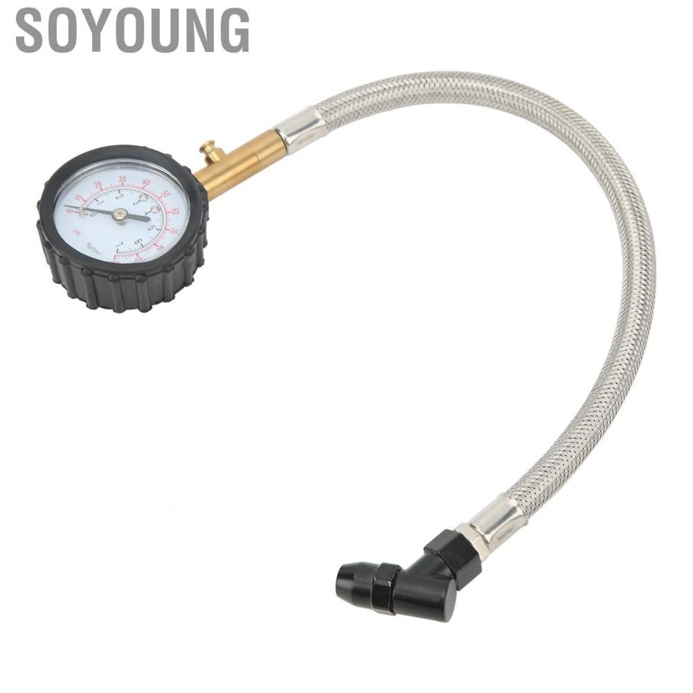 Soyoung Air Inflator Gauge  2pcs Pressure Resistant Tire Pressure Gauge 4 Units Heavy Duty  for Bike for Car