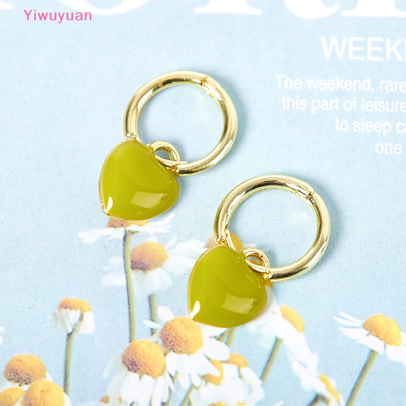 1 Đôi Bông Tai Hình Vuông / Trái Tim Phong Cách Vintage Pháp Đơn Giản Ngọt Ngào Mới
