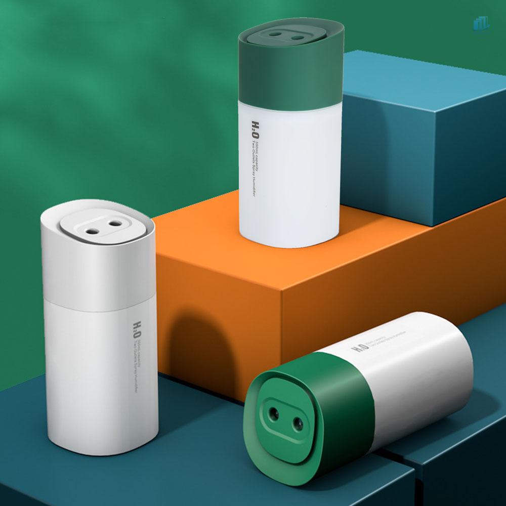 Máy Phun Sương Tạo Độ Ẩm smartwatchinone 350ml Hai Ổ Cắm USB Kèm Đèn Màu Sắc Dành Cho Nhà Cửa / Văn Phòng