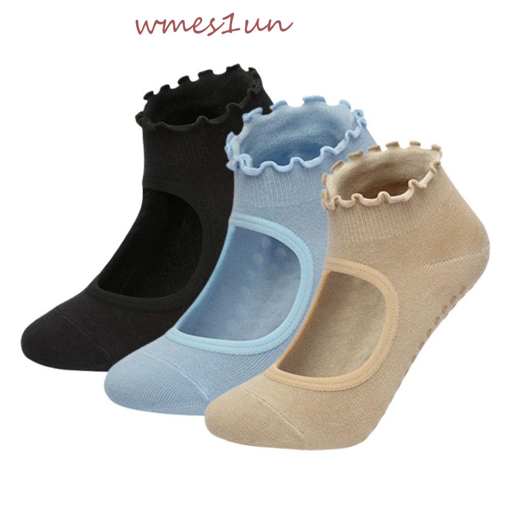 Vớ Cotton Mềm Chống Trượt Màu Trơn 15H Họa Tiết Chấm Bi Cho Nữ Tập Yoga / Chạy Bộ
