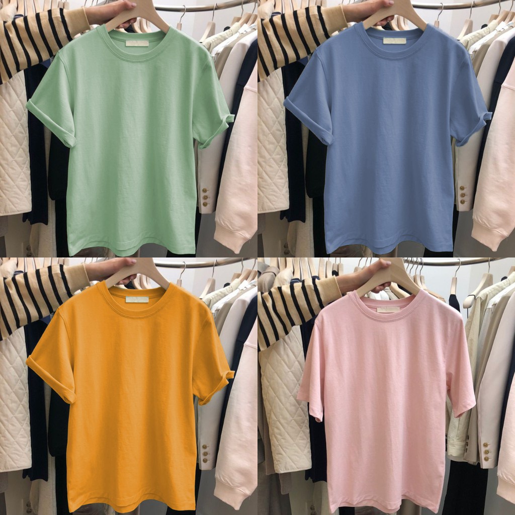 Áo Thun Uniqlo Tay Ngắn Dáng Rộng Mềm Mại Màu Kẹo Đơn Giản Dễ Phối Đồ Thời Trang Mùa Hè Cho Bạn Gái