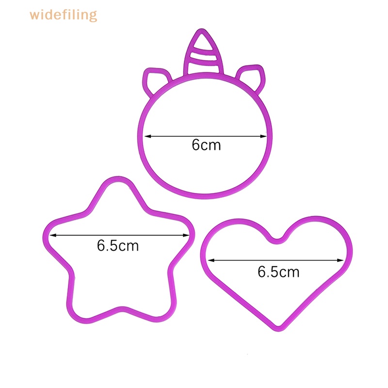 Bộ 3 Vòng Tay Silicone Màu Kẹo Họa Tiết Trái Tim / Ngôi Sao Xinh Xắn