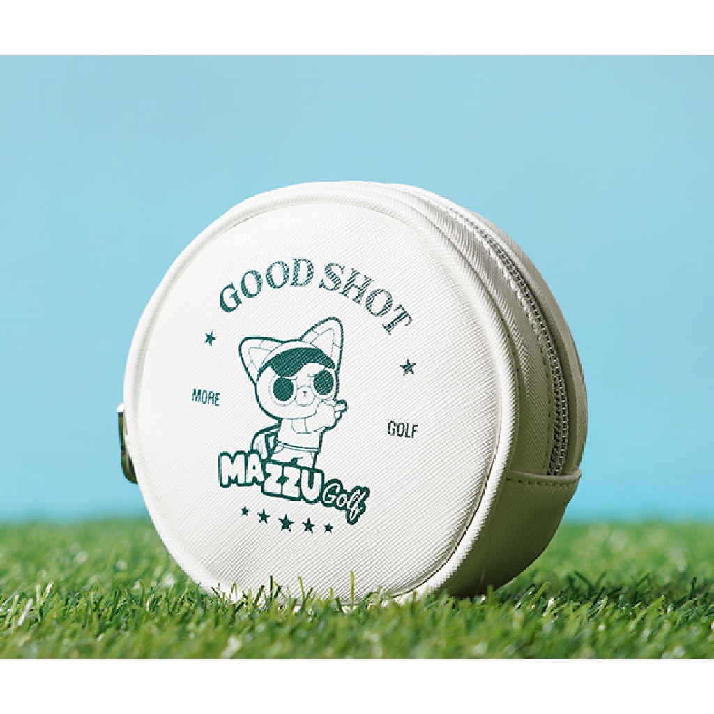 Golf Mini Circle Pouch 1EA (2 color, Green & Orange) Golf Ball& Tee Storage, Can use as Hip Sack, Korea Golf Accessories, Golf Fashion, Mini Golf Bag Pouch
