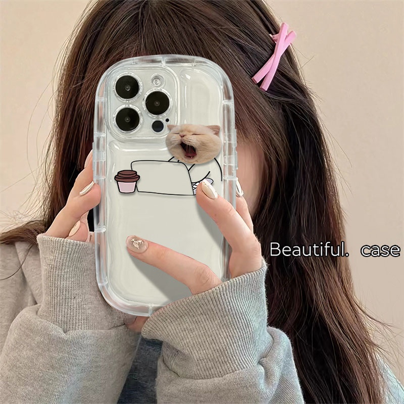 Ốp Điện Thoại TPU Silicone Mềm Trong Suốt Chống Sốc In Hình Mèo Xinh Xắn Cho IPhone 11 14 13 12 Pro XS Max X XR 7 8 Plus