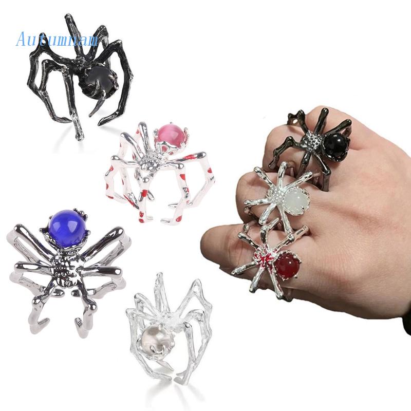 Nhẫn Hở Hình Nhện Phong Cách Halloween Cổ Điển