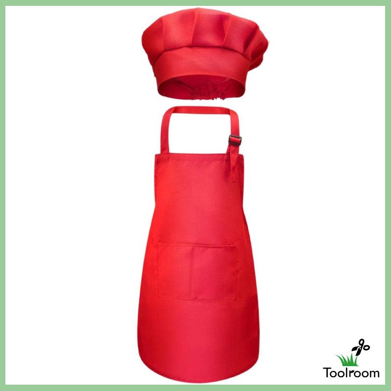 Bộ Tạp Dề Đầu Bếp Có Túi Trước Điều Chỉnh Được Cho Trẻ Em