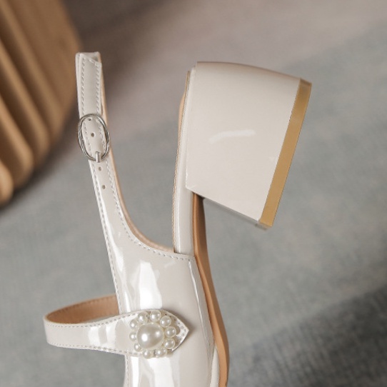 Giày Sandal Cao Gót Hở Lưng Size 34 Phong Cách Pháp