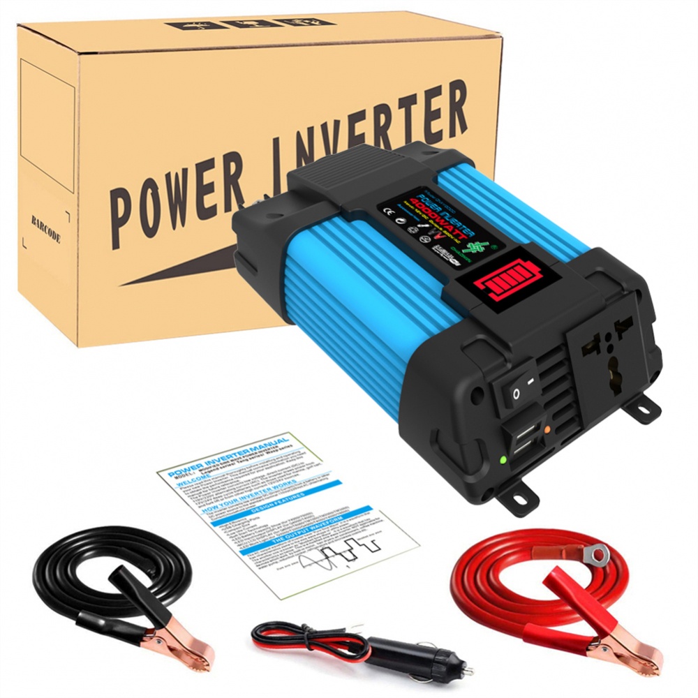 Bộ SạC 4000W Chuyển Đổi DC 12V Sang AC 110 / 220V 300W Cho Xe Hơi