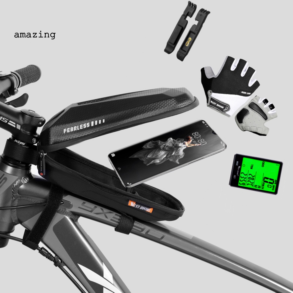 Túi Đựng Đồ Dùng Gắn Khung Xe Đạp In Logo Phản Quang Tiện Dụng