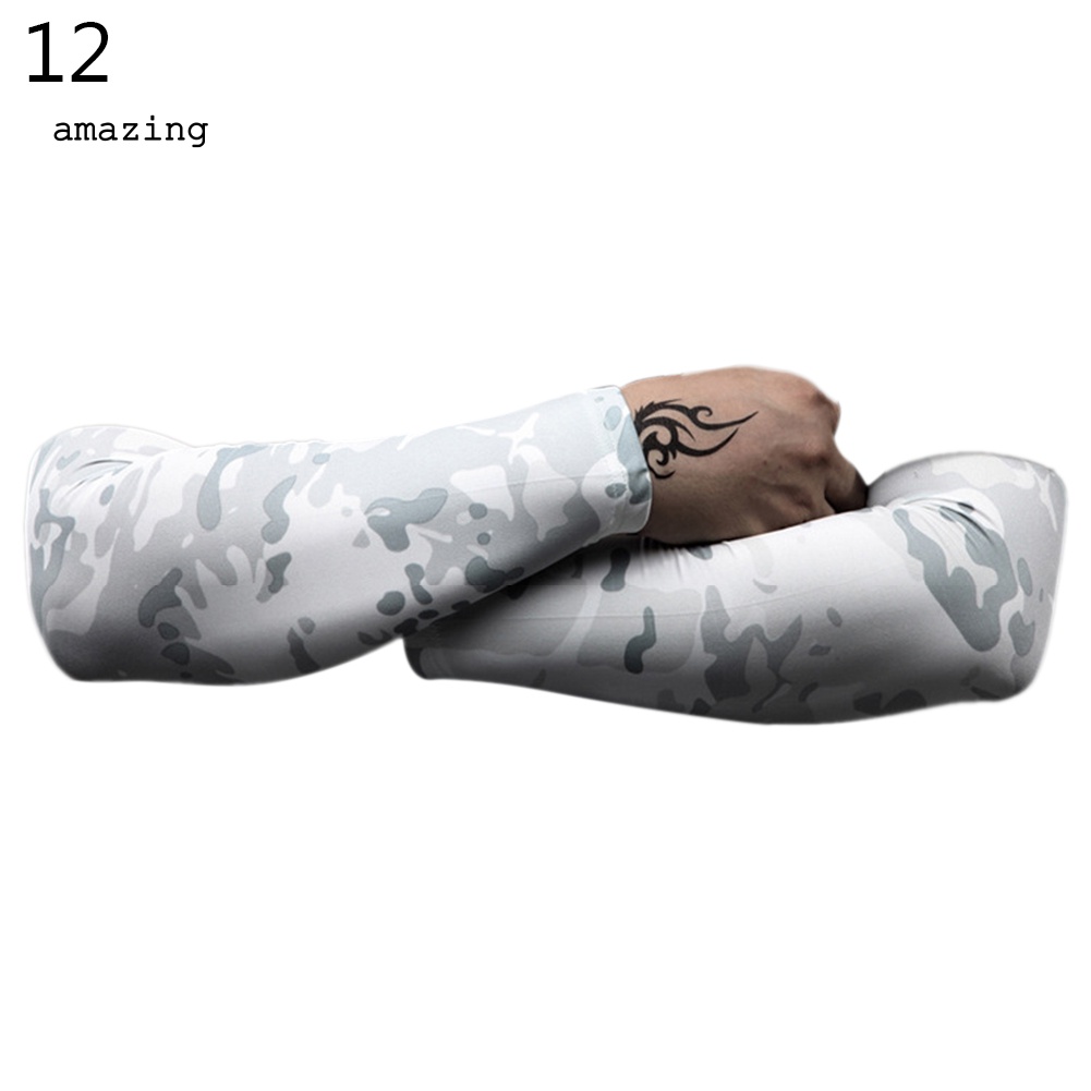 1 Cặp Găng Tay Thể Thao Chống Tia UV Co Giãn Họa Tiết Rằn Ri