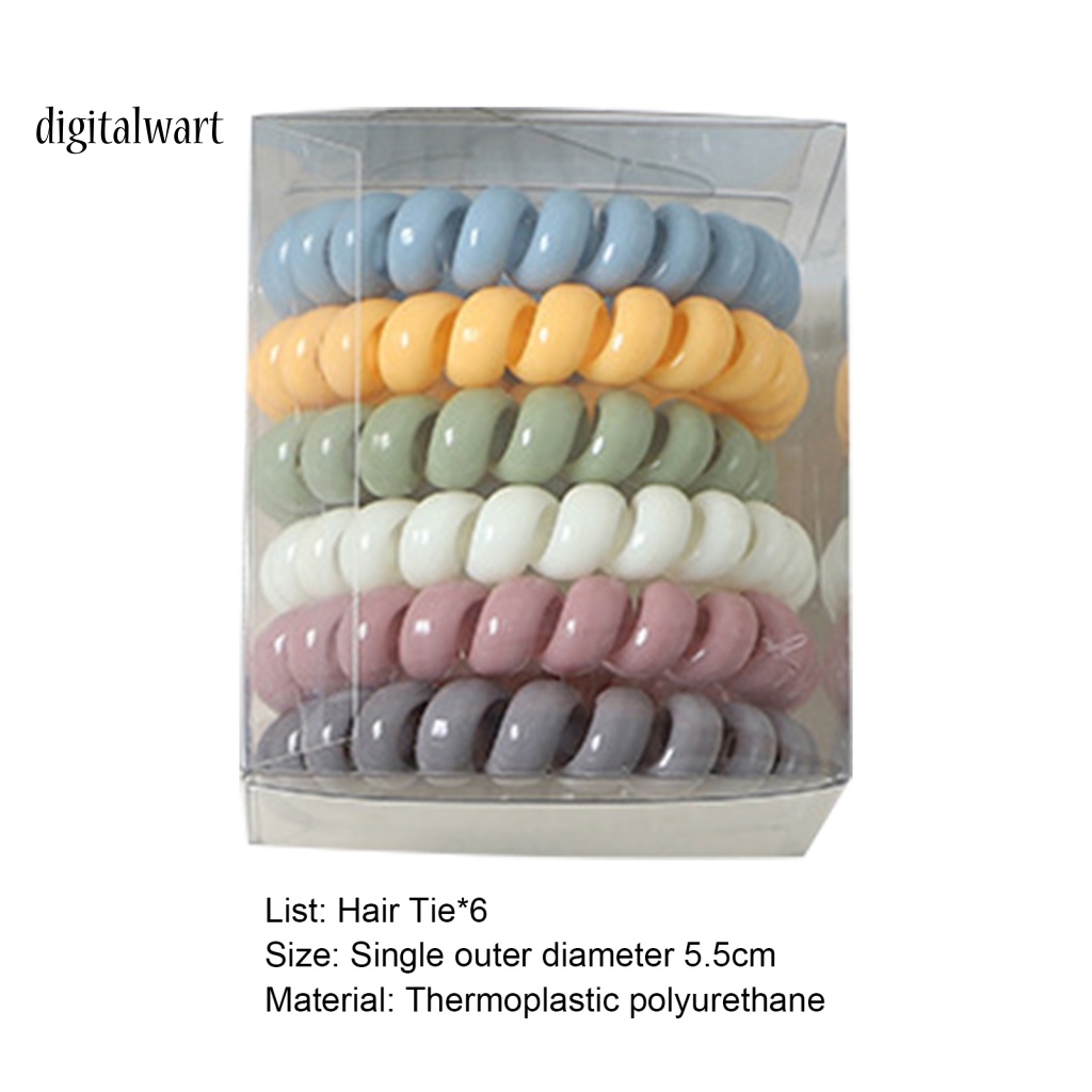 Kỹ Thuật Số| Set 6 Dây Cột Tóc Đuôi Ngựa Màu Sắc Tươi Sáng Thoải Mái Không Để Lại Dấu Vết Cho Nữ