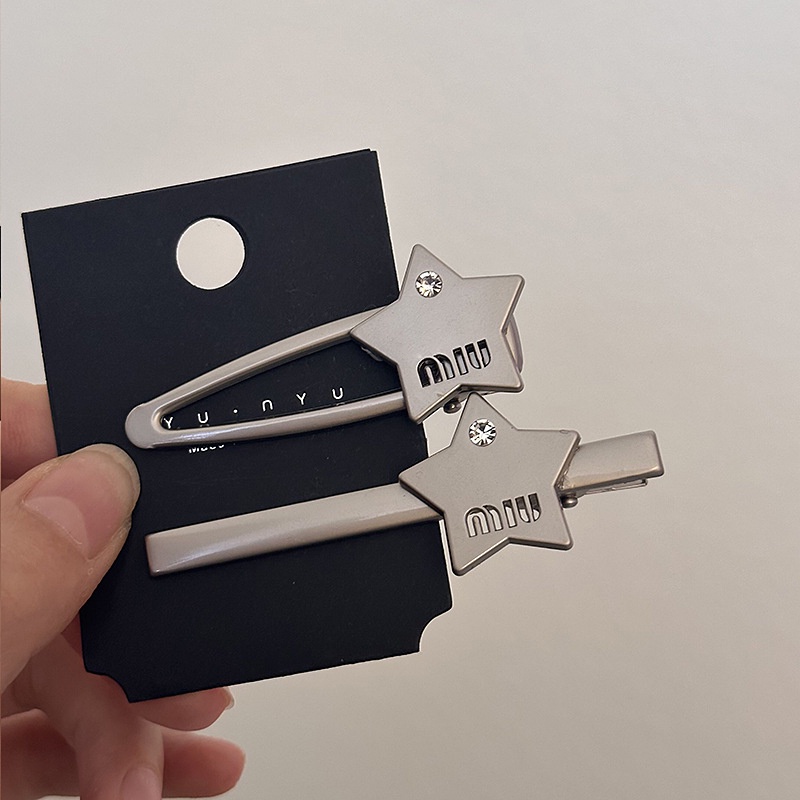 Kẹp Tóc Mỏ Vịt Bằng Kim Loại Màu Bạc Nhẹ Hình Ngôi Sao Sang Trọng Hàn Quốc Cho Nữ
