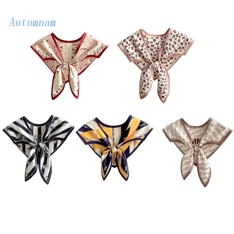 Khăn Choàng Lụa Satin In Họa Tiết Tam Giác