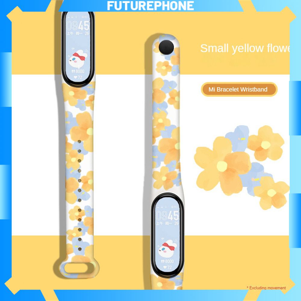 Vòng Đeo Tay Cho Mi Band 5/6/7 Vòng Đeo Tay Silicon Dây Đeo Cổ Tay Thay Thế Hình Hoạt Hình In Hình Ngôi Sao Dây Đeo Mềm Thoải Mái Tương Lai