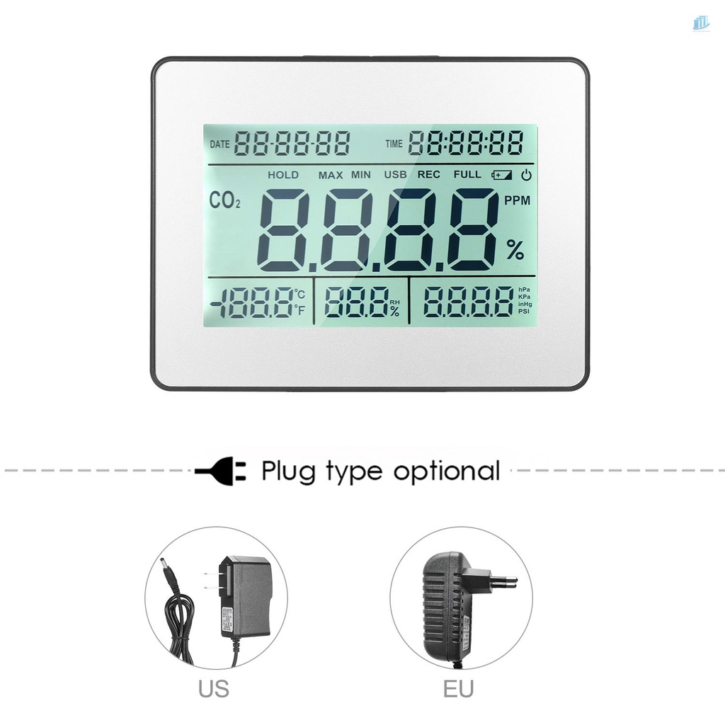 Thiết Bị Kiểm Tra Chất Lượng Không Khí Carbon Dioxide 5.5-inch LCD 5.5-inch Gắn Tường CO2