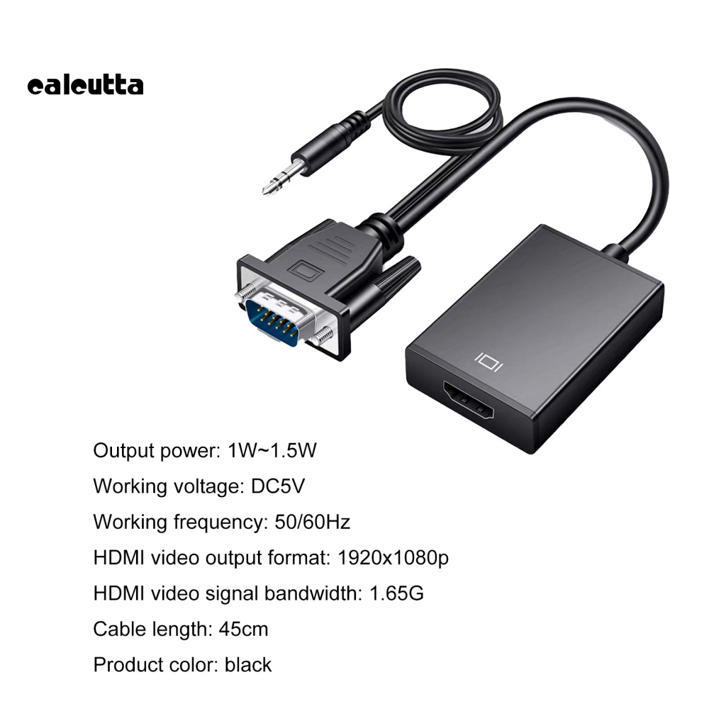 Bộ Chuyển Đổi Phích Cắm VGA Bằng Hợp Kim Nhôm Chống Mài Mòn Độ Phân Giải Cao Cho Máy Tính