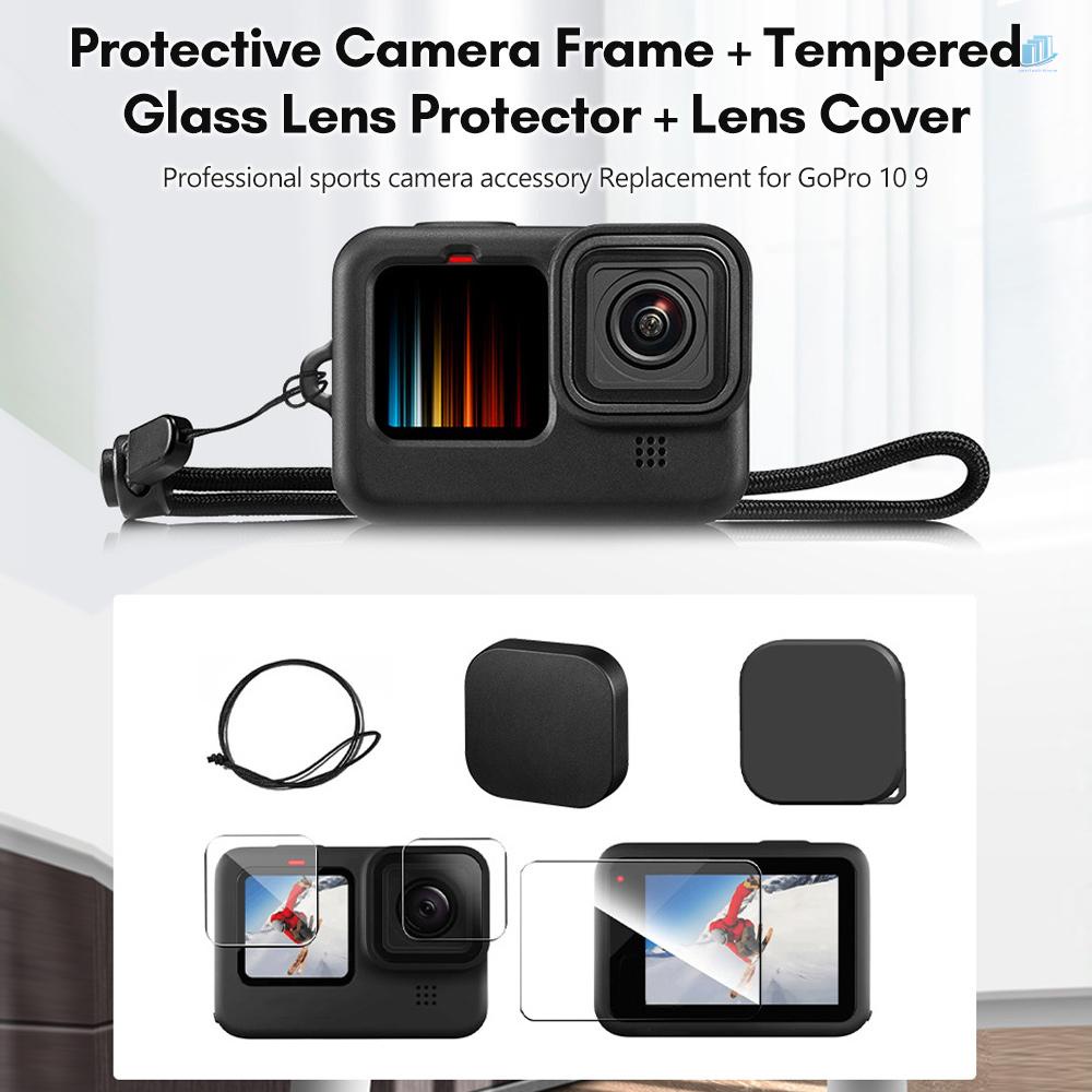 Bộ Khung Bảo Vệ Máy Ảnh Thể Thao Andoer + Kính Cường Lực + Vỏ Bảo Vệ Ống Kính Thay Thế Chuyên Dụng Cho smartwatchinone Andoer 10 9