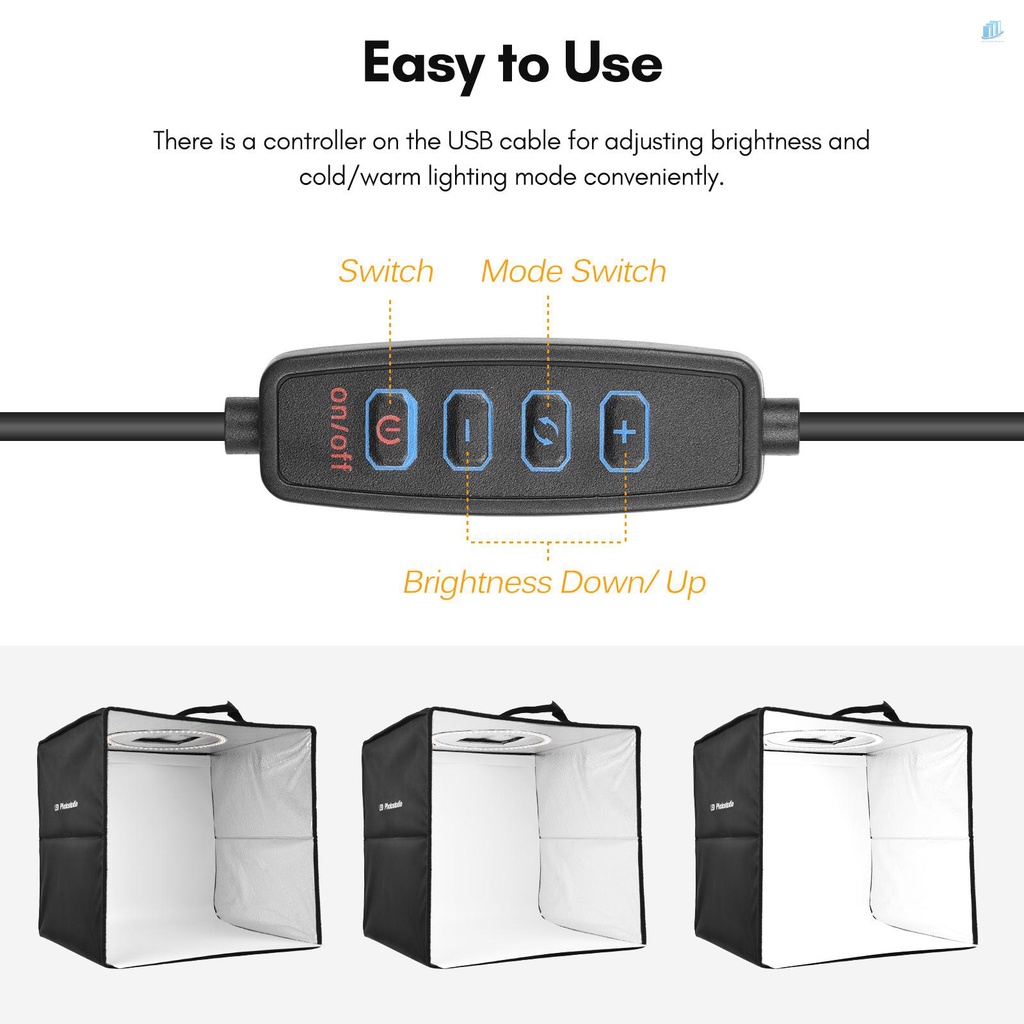 Hộp Chụp Ảnh Đèn LED 128 Bóng 40cm / 16inch Có Thể Gập Lại Kèm 6 Màu Tùy Chỉnh Nhiệt Độ