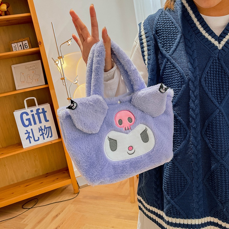 SANRIO Balo Đeo Vai Hình Kuromi Kitty Cinnamoroll Nhồi Bông Dễ Thương Cho Bé Gái