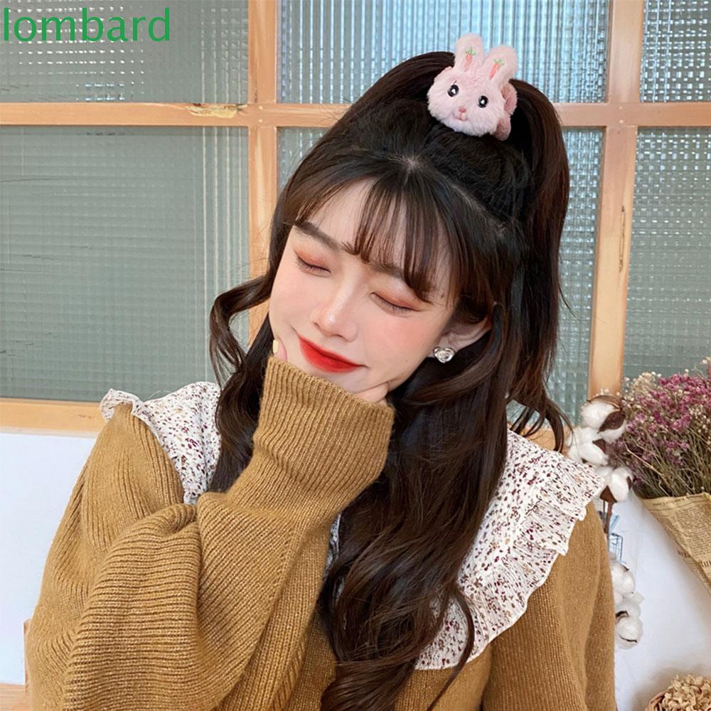 Dây Cột Tóc Cao Su Co Giãn Hình Thỏ Nhồi Bông Dễ Thương Thời Trang Cho Nữ