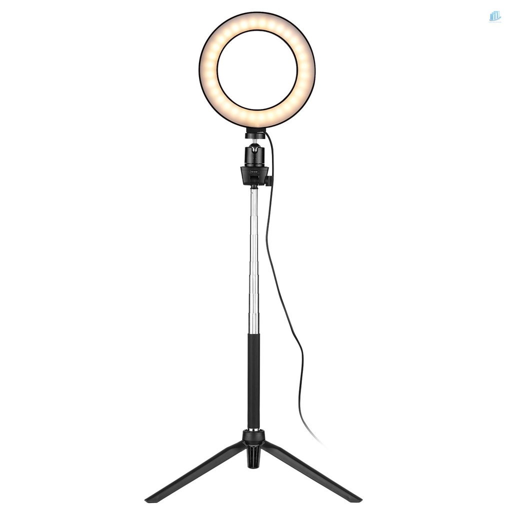 Vòng Đèn LED Tròn Mini 6 Inch Mini 3 Chế Độ Điều Chỉnh Được Sạc USB Kèm Giá Đỡ Ba Chân Thu Gọn Được Dành Cho Chụp Ảnh Selfie