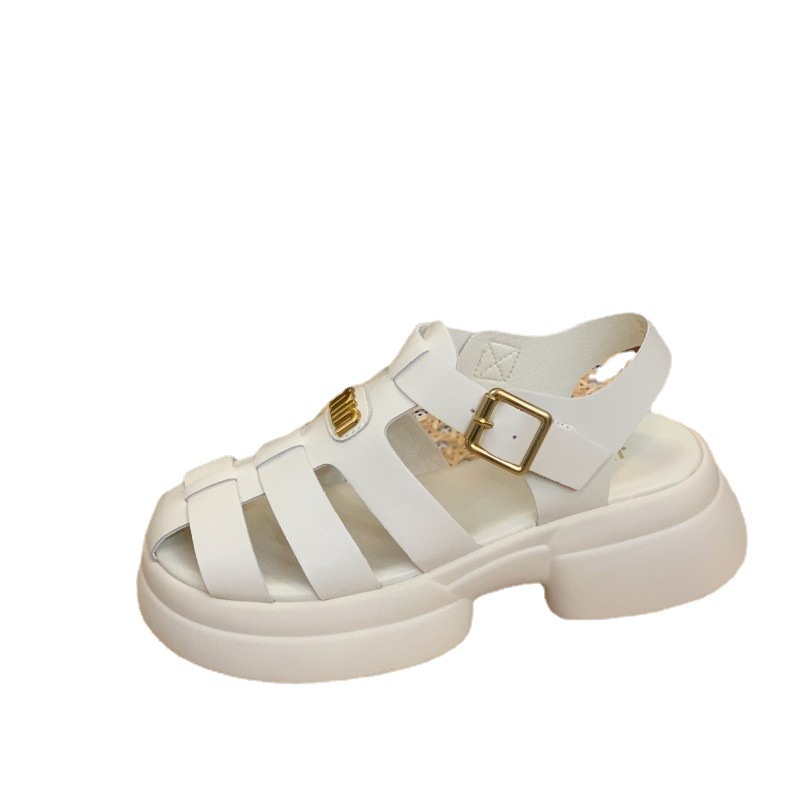 Duoya Tóc Thẳng ~ [Hàng Có Sẵn] Giày Sandal Đế Dày Phong Cách Roman Mùa Hè Cho Nữ Miễn Phí Vận Chuyển