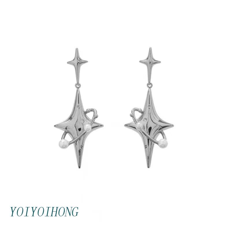 Bông Tai Ngôi Sao Đính Ngọc Trai Thời Trang Dành Cho Nữ