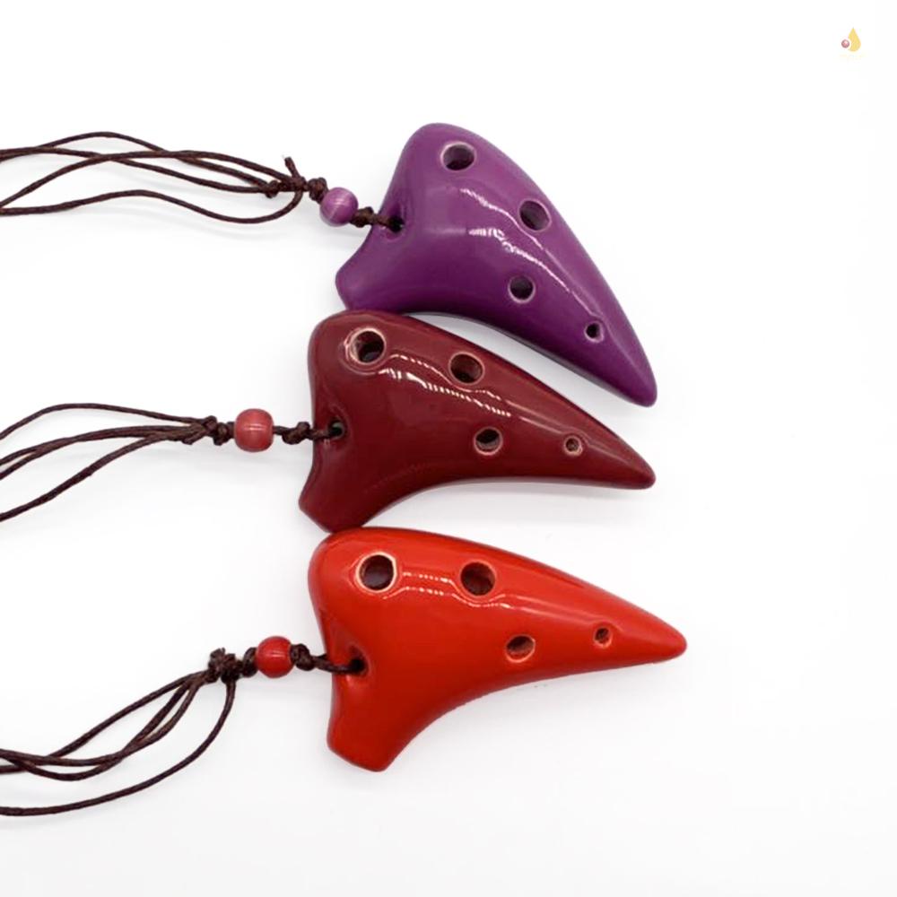 Nhạc Cụ Ocarina Alto Cầm Tay 6 Lỗ Bằng Gốm Có Dây Buộc Cho Người Mới Bắt Đầu
