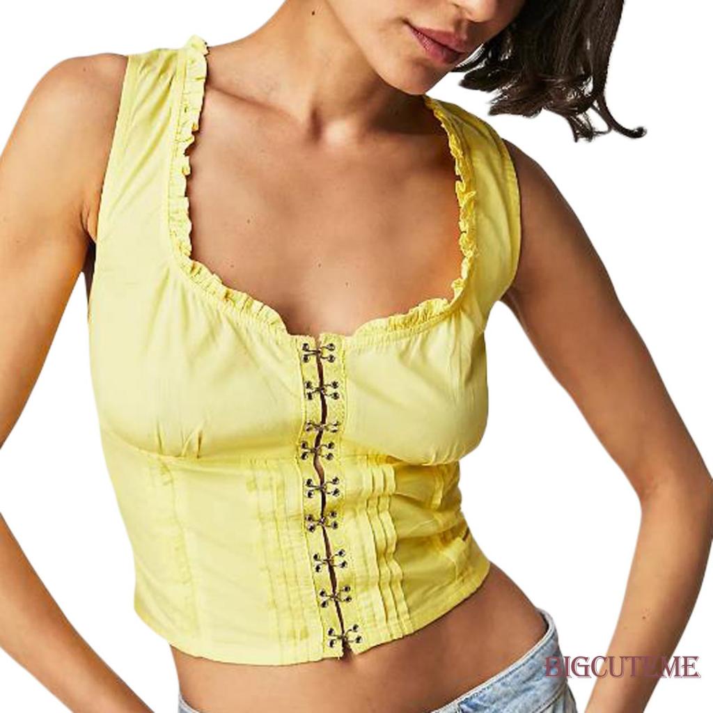 [] - Áo Hai Dây Hở Lưng Dáng Ôm Có Khóa Cài Thời Trang Mùa Hè Dành Cho Nữ Đi Tiệc Câu Lạc Bộ