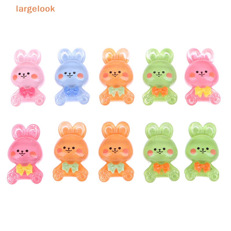 Set 10 Tượng Thỏ Gấu Hoạt Hình Bằng Resin DIY Trang Trí Sổ Tay