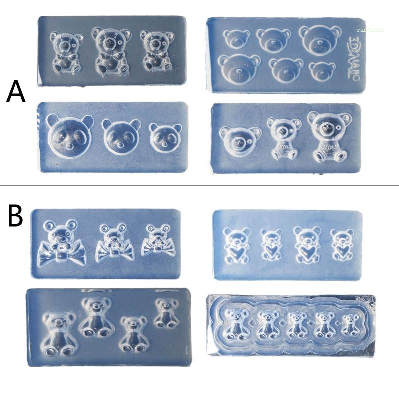 Set 4 Khuôn Silicone Hình Gấu Trang Trí Móng Tay