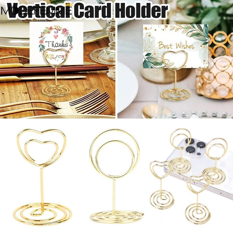 Giá Đỡ Kẹp Thẻ Ghi Chú / Ảnh Hình Tròn / Trái Tim Bằng Kim Loại Dùng Trang Trí Bàn Tiệc Cưới / Sinh Nhật